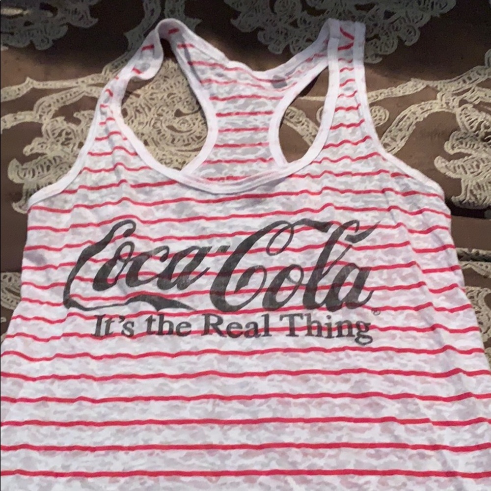 Sheer coca-cola  tank top